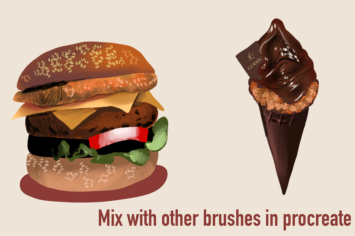 Food creation procreate brush, a Brush Add-On by Meisanmui (Photo 3 of 8)