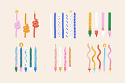Birthday candles and patterns set, an Outline Icon by My.Ordinarty (Thumbnail 2 of 10)