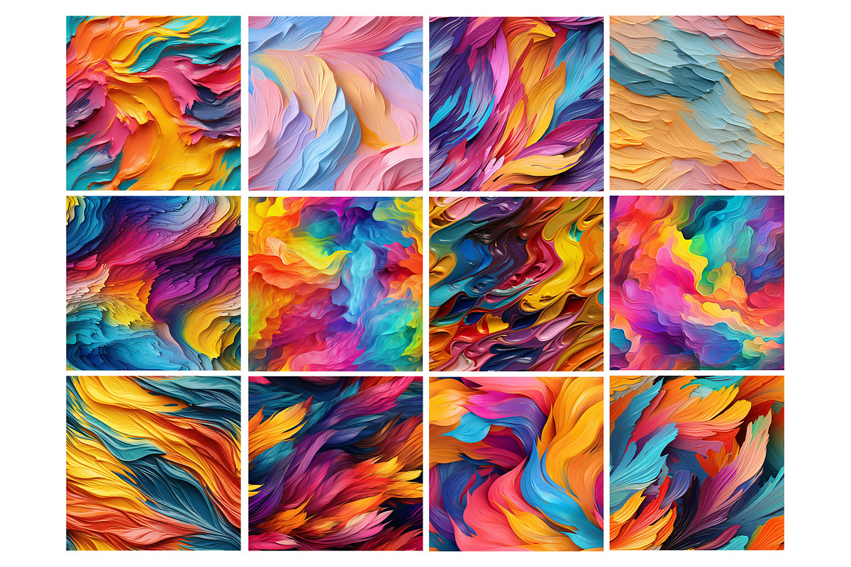 Colorful Oil Paint Strokes Pattern, a Pattern Graphic by Forhadx5 (Photo 5 of 14)