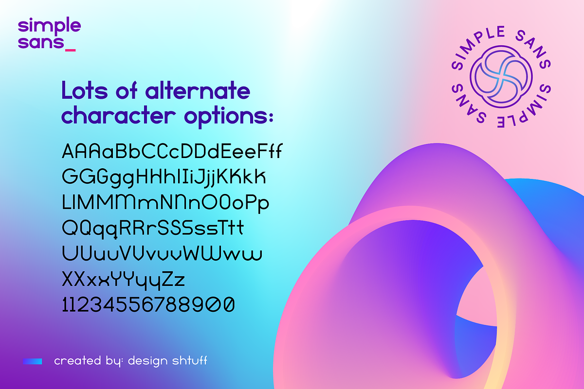 SIMPLE SANS - A SUUUPER CLEAN FONT, a Sans Serif Font by DESIGN SHTUFF (Photo 3 of 10)