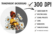 Whimsical Daisy Girl Clipart, a Seasonal Illustration by Craft Nest (Thumbnail 2 of 6)