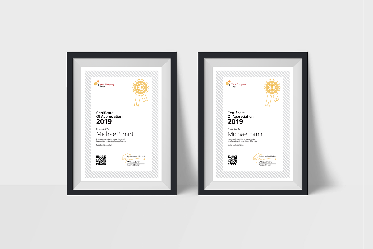 Clean Certificates, a Stationery Template by silukEight (Photo 4 of 7)