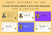 happy birthday set, a Card Template by designbydi (Thumbnail 1 of 7)