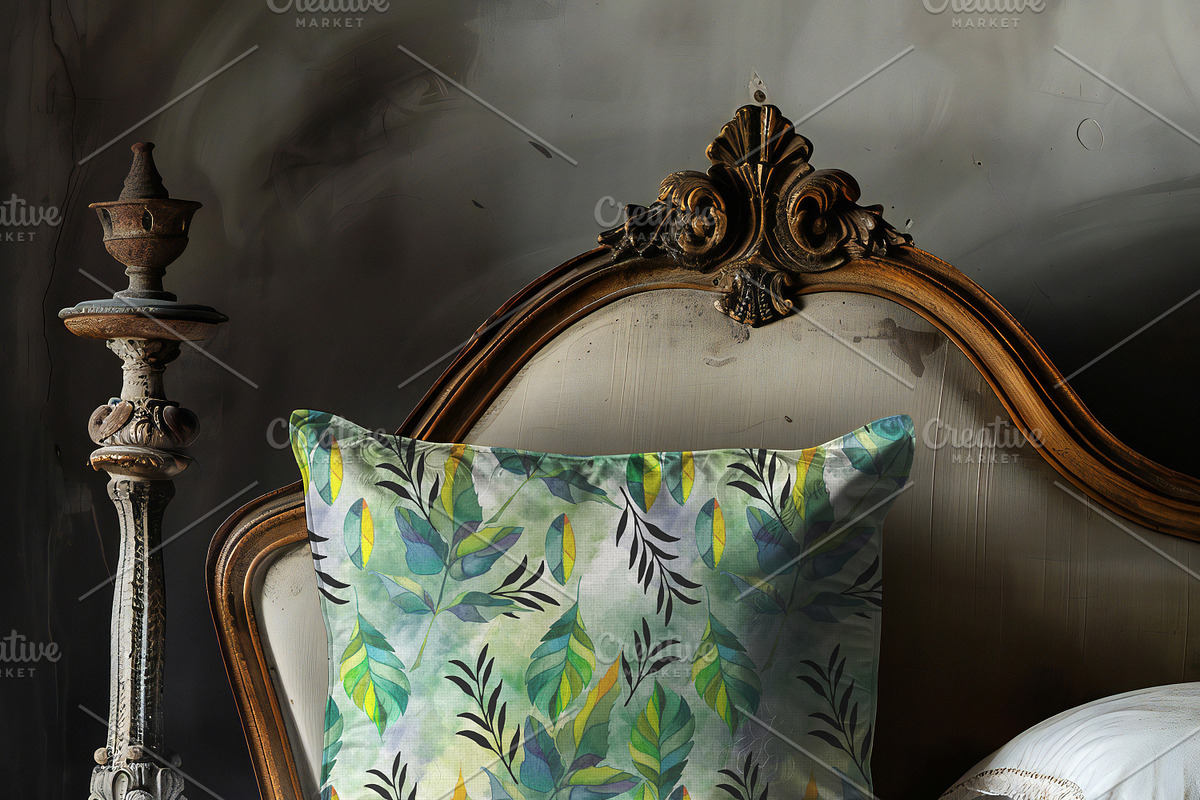 Cushion Mock-up /Classic Bed Scene, a Product Mockup by Nora Gad (Photo 9 of 12)