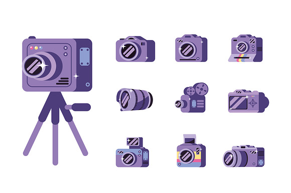 Photography Camera Illustration Set preview 7