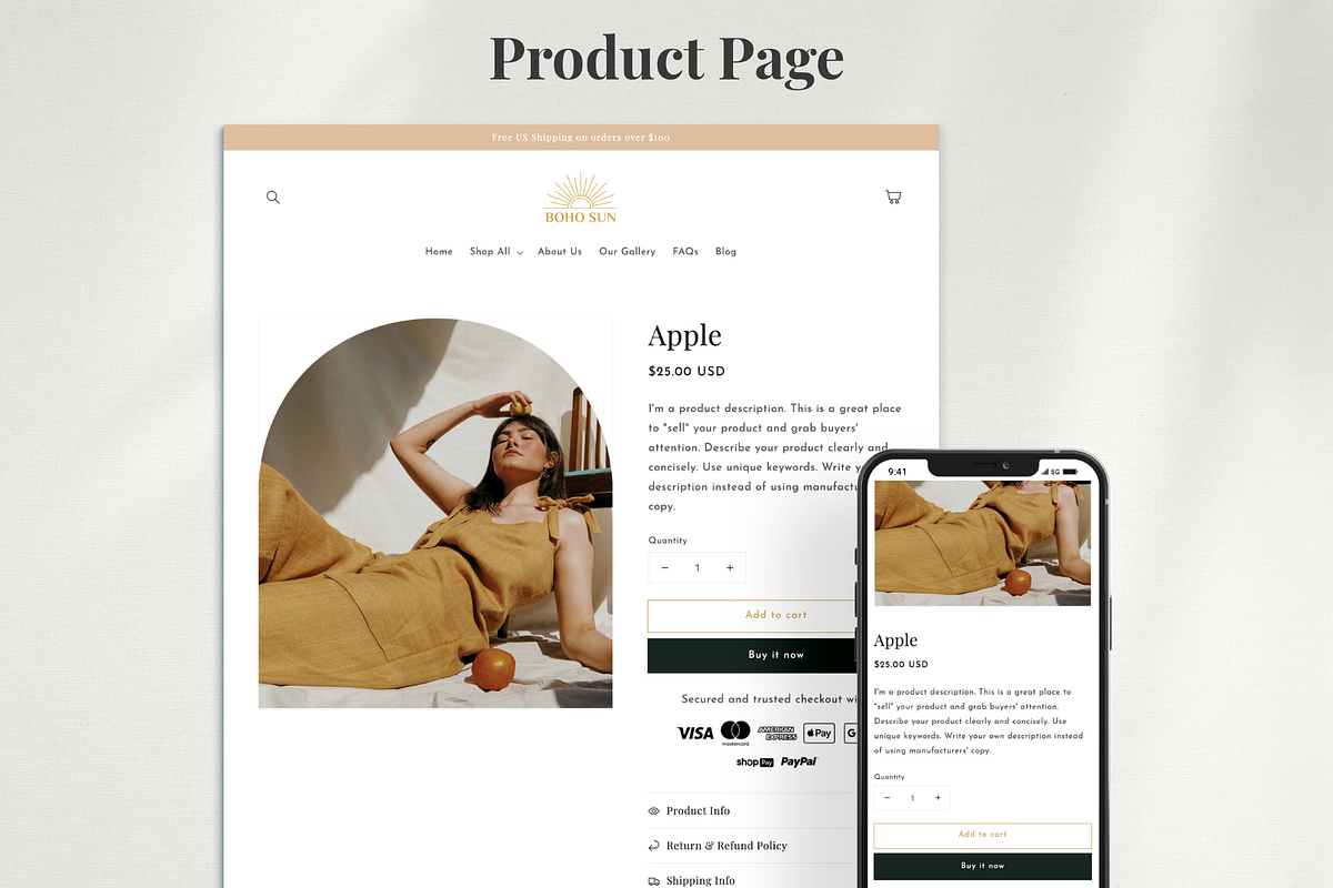 Boho Sun - Fashion Shopify Theme, a Templates & Theme by InspiredTheme (Photo 3 of 8)