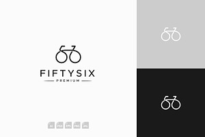 Fifty Six Bicycle Minimalist Logo, a Branding & Logo Template by tkzgraphic
