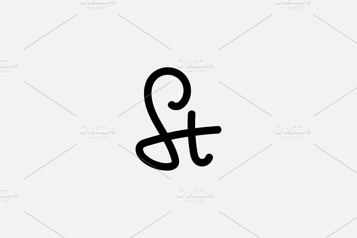Letter S T Handwriting Logo, a Branding & Logo Template by kurostd