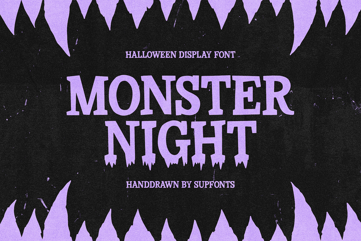 Monster Night Halloween Display, a Handwritten Font by supfonts (Photo 1 of 9)