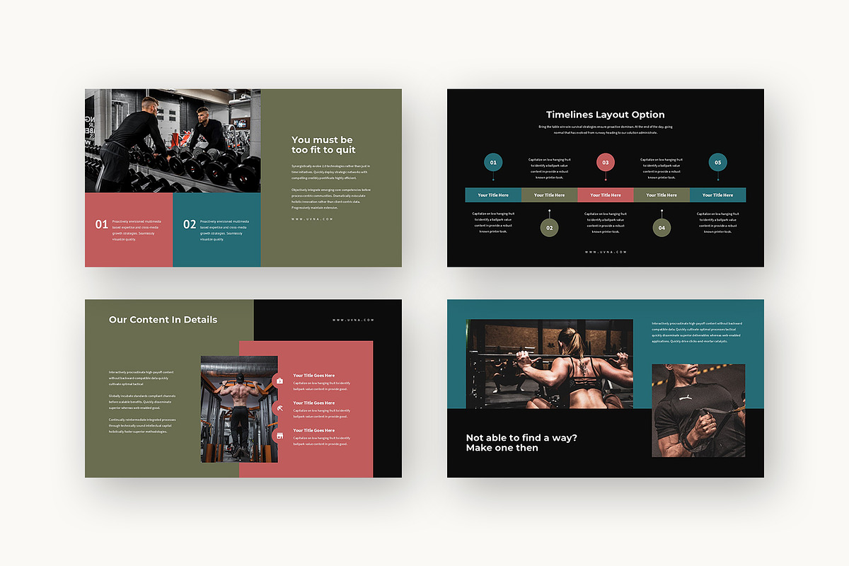 Uvna : Gym & Fitness Powerpoint, a Presentation Template by Punkl Camp (Photo 11 of 16)