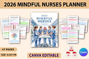2026 Mindful Nurses Planner, a Print Template by Designmela01 (Thumbnail 1 of 7)