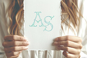Teal crest monogram letters clip art, a Decorative Illustration by GrafikBoutique (Thumbnail 3 of 3)
