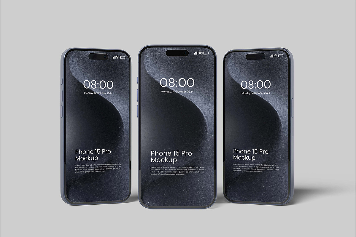 iPhone 15 Pro Mockup, an iPhone Mockup by Graphiculon (Photo 9 of 11)