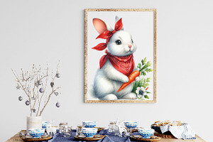 Watercolor Easter Bunny Clipart