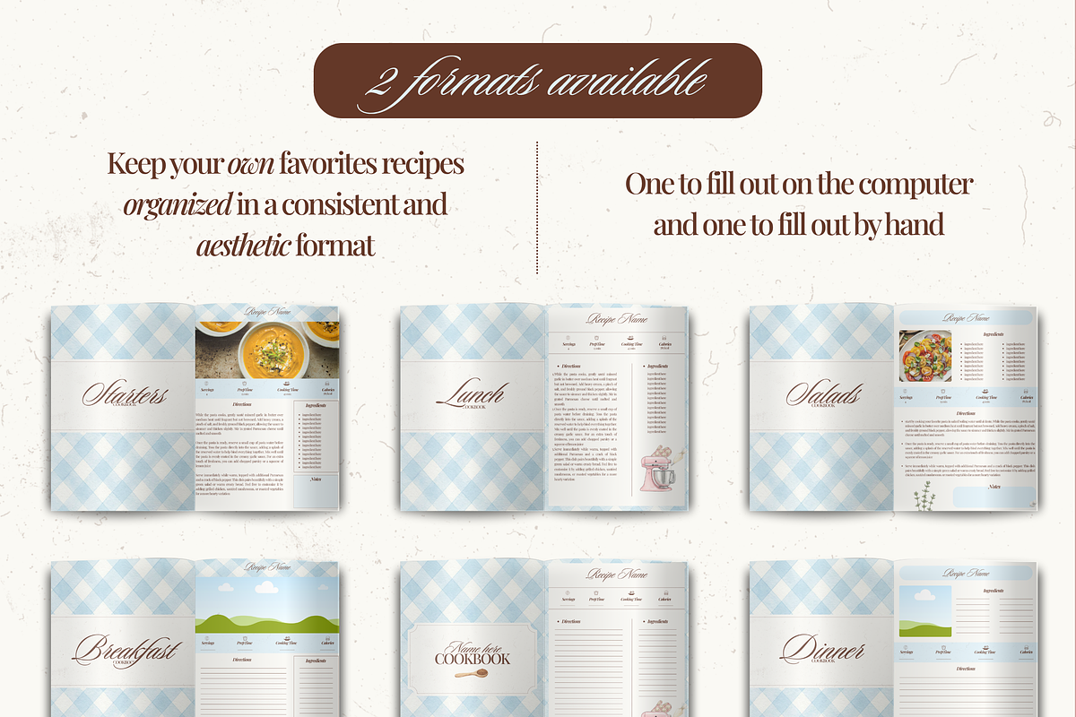 Printable family cookbook template, a Social Media Template by PixelBloomClub (Photo 4 of 8)