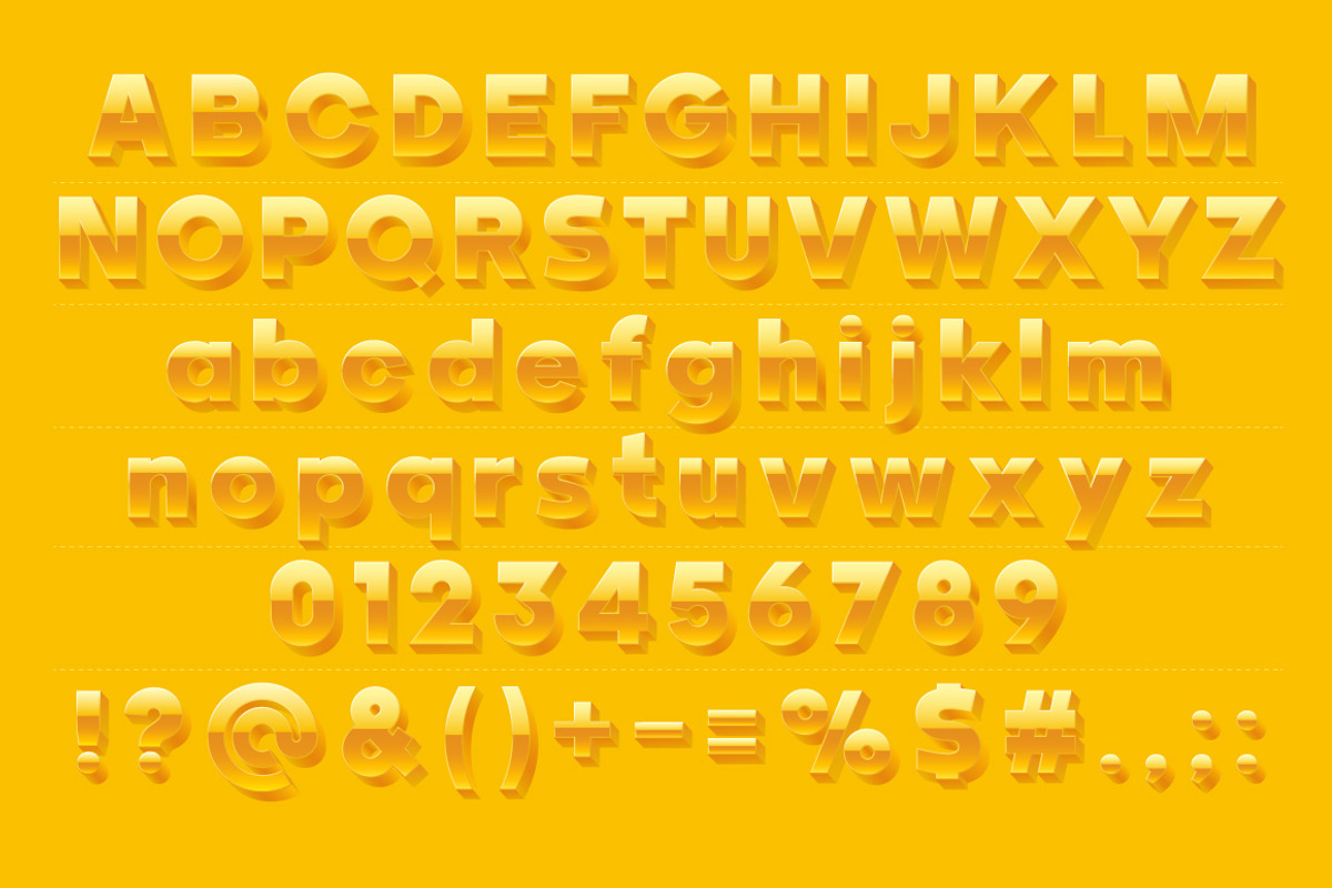 Vector alphabet of simple 3d letters, an Object Graphic by popskraft (Photo 2 of 8)