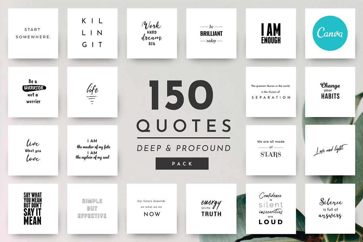 Deep Quotes - 150 Quotes Pack, a Social Media Template by Delightful Design (Photo 1 of 8)