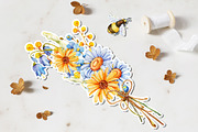 Flower honey watercolor clipart, a Food Illustration by Artmanata (Thumbnail 13 of 17)