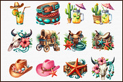 Watercolor Coastal Cowgirl Clipart, an Illustration by Sublimation Artist (Thumbnail 3 of 6)