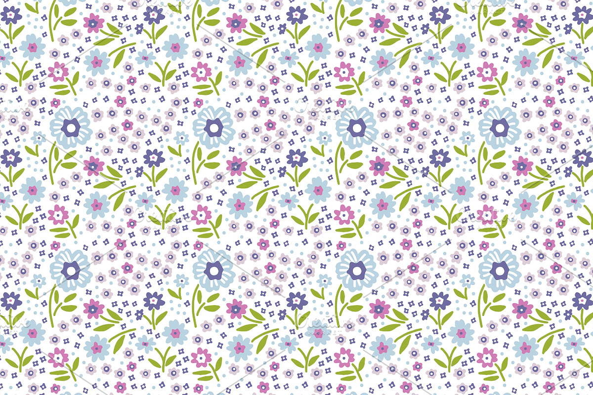 Simple floral patterns – part I, a Pattern Graphic by Lyolya Profitrolya (Photo 5 of 5)