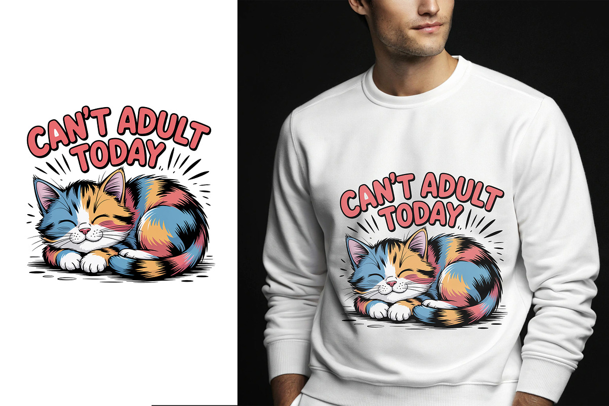 Cant Adult Today Cat PNG, an Animal Illustration by Unique Design Team (Photo 2 of 5)
