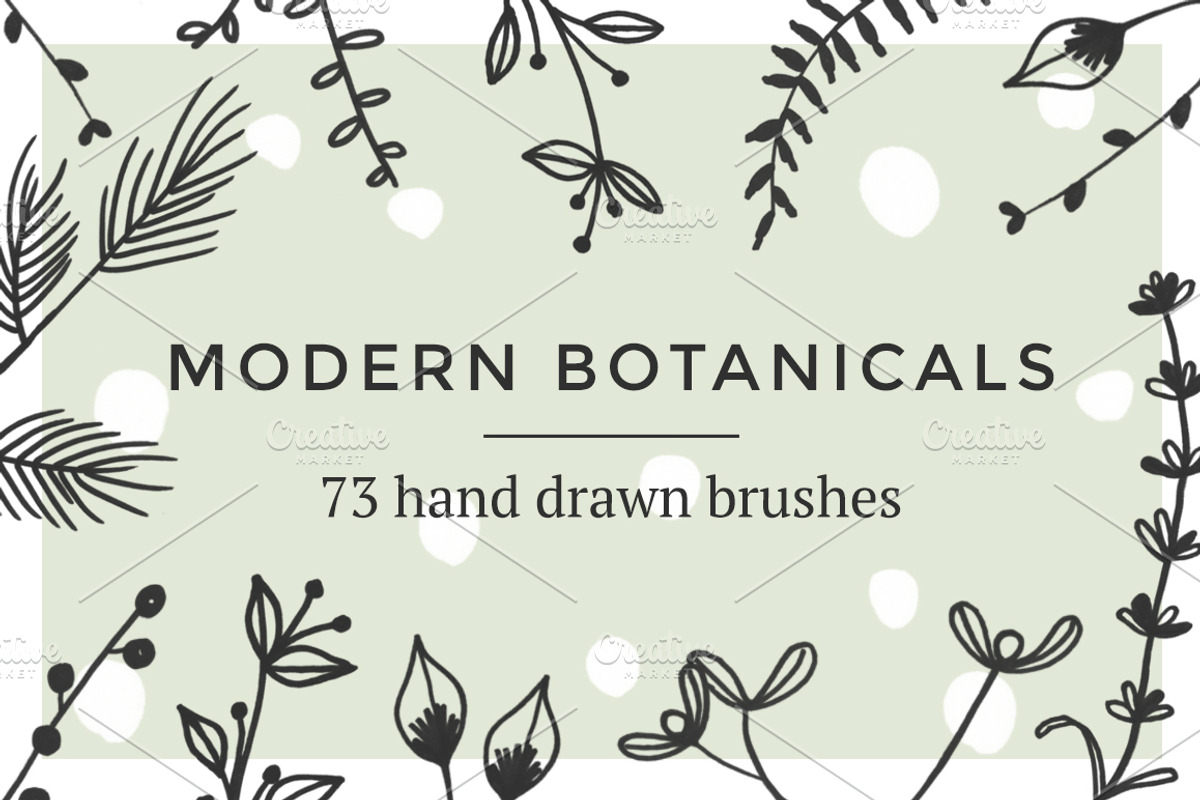 Modern botanical Photoshop brushes, a Brush Add-On by Little Bean (Photo 1 of 8)