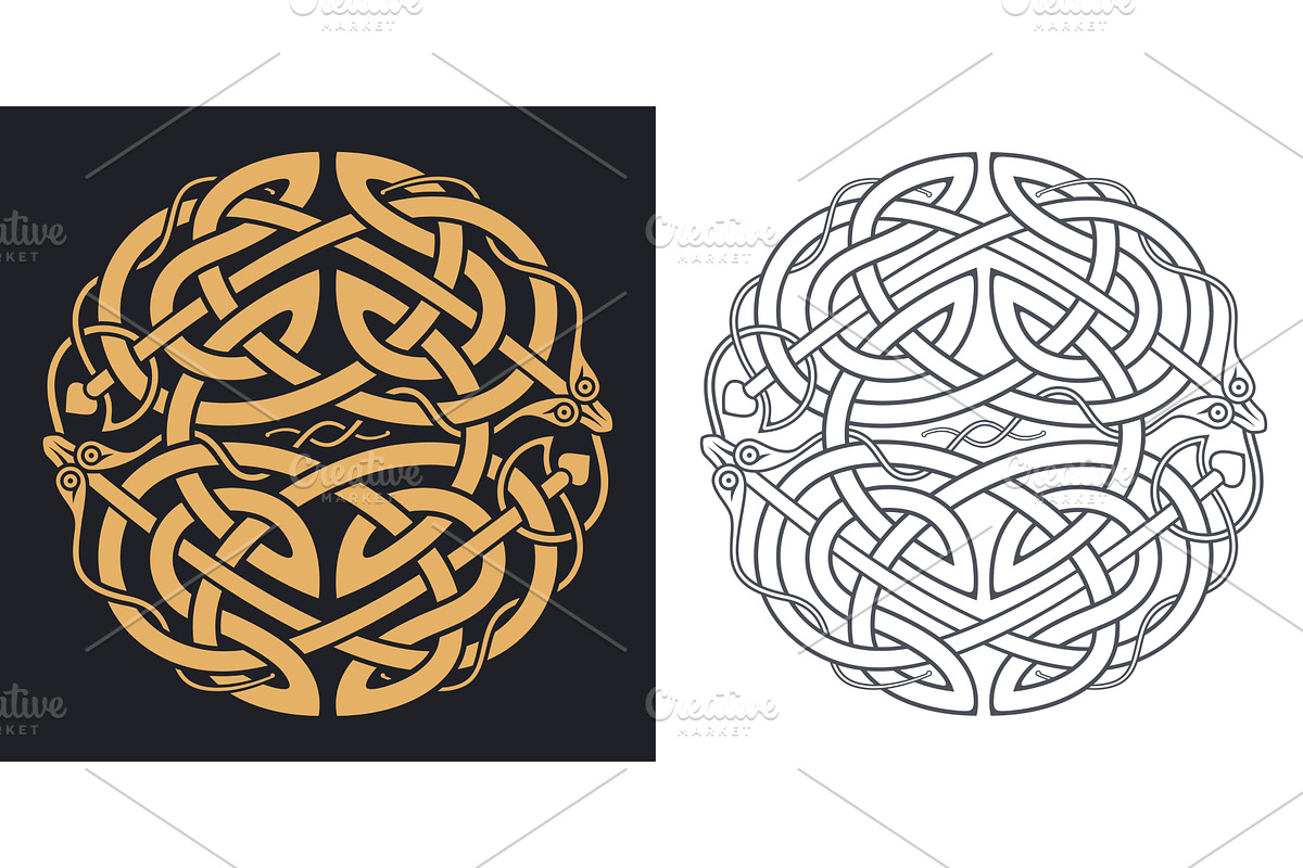 Celtic traditional knot. Geometric, an Object Illustration by RevelStockart