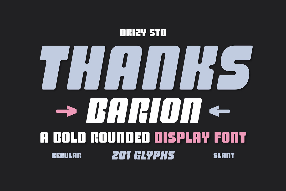 Barion – Bold Rounded Display Font, a Sans Serif Font by Drizy (Photo 10 of 10)