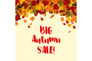 Autumn Fall Leaves Vector Sale Poster Template