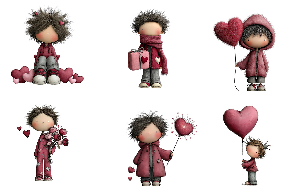 Quirky Valentine Boy Clipart, an Illustration by CreationArt (Photo 5 of 5)