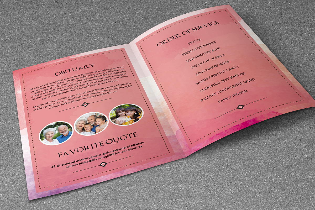 Funeral Program Template-V269, a Brochure Template by Template Shop (Photo 2 of 4)