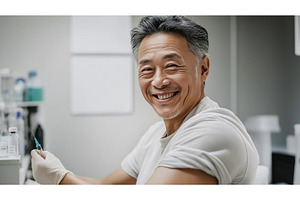 Asian male in a healthcare setting, a Health & Medical Photo by Sergey Kotenev