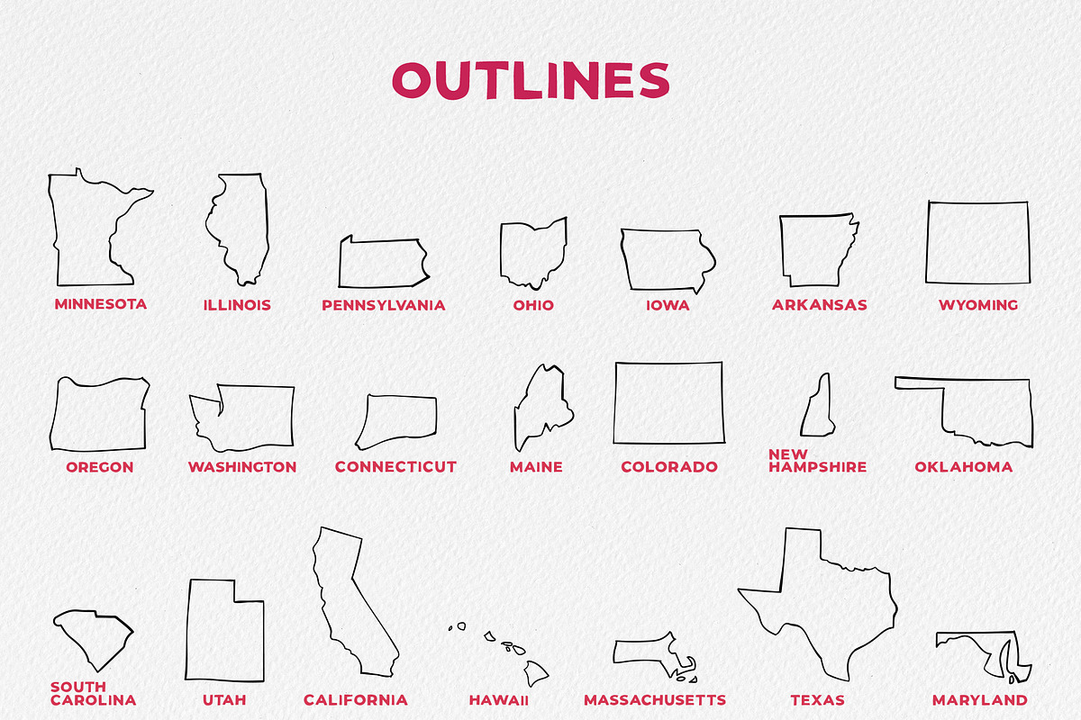 Set of 50 maps of USA States, an Education Illustration by Illustrationsforteachers (Photo 3 of 5)