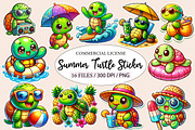 Summer Turtle Sticker Clipart, an Illustration by Designworld (Thumbnail 1 of 5)