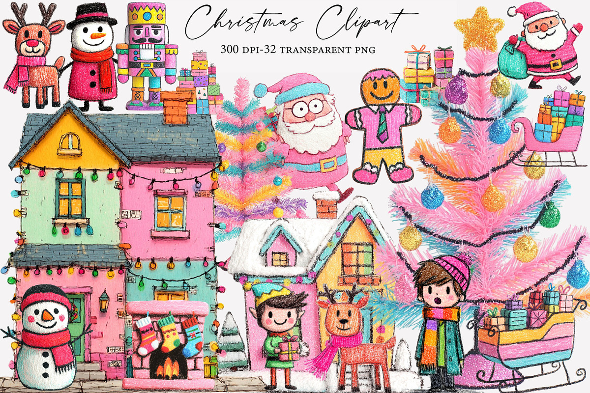 Watercolor Christmas Clipart Bundle, an Illustration by Designworld (Photo 1 of 5)