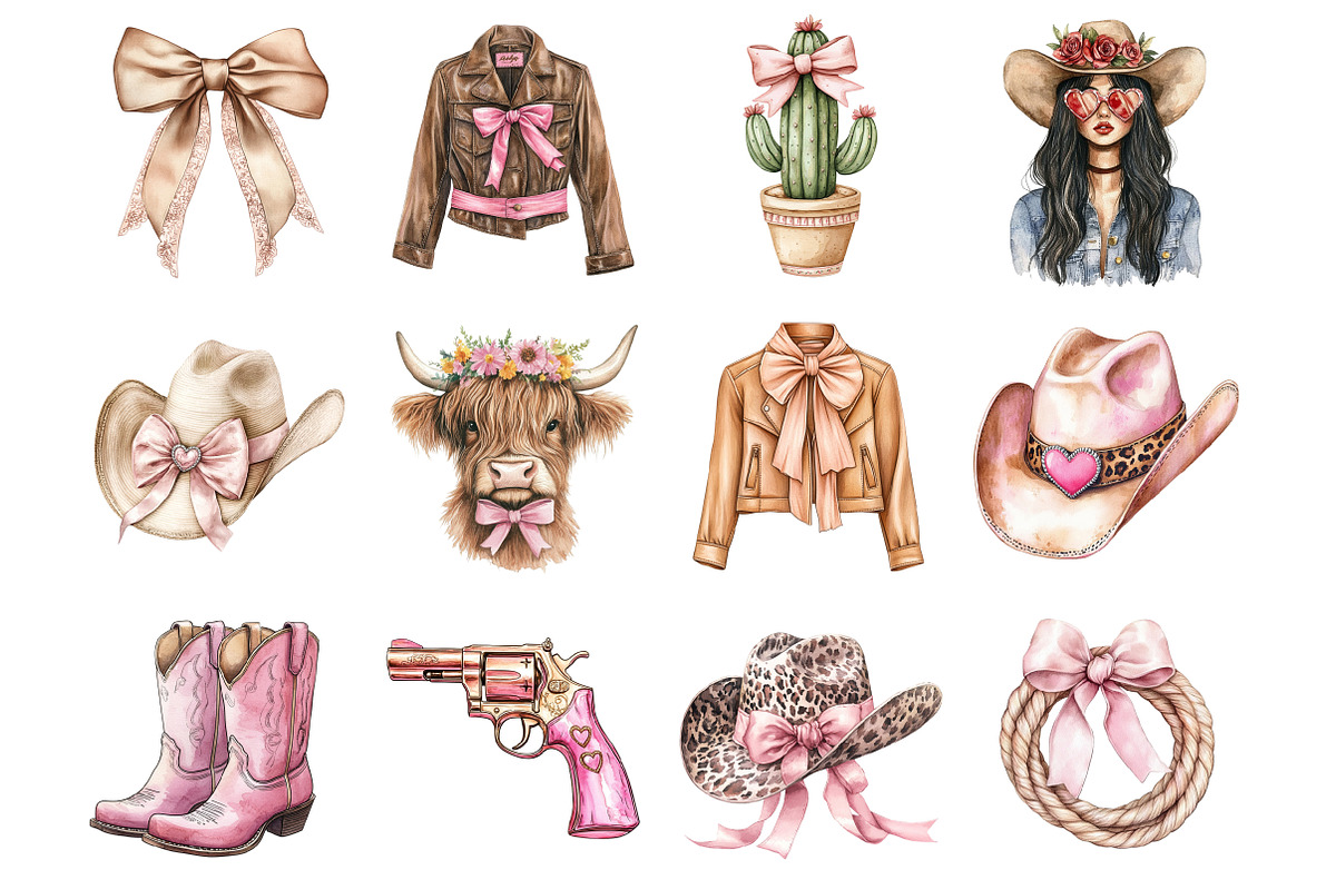 Watercolor Western Clipart, a Seasonal Illustration by Design Market (Photo 2 of 5)