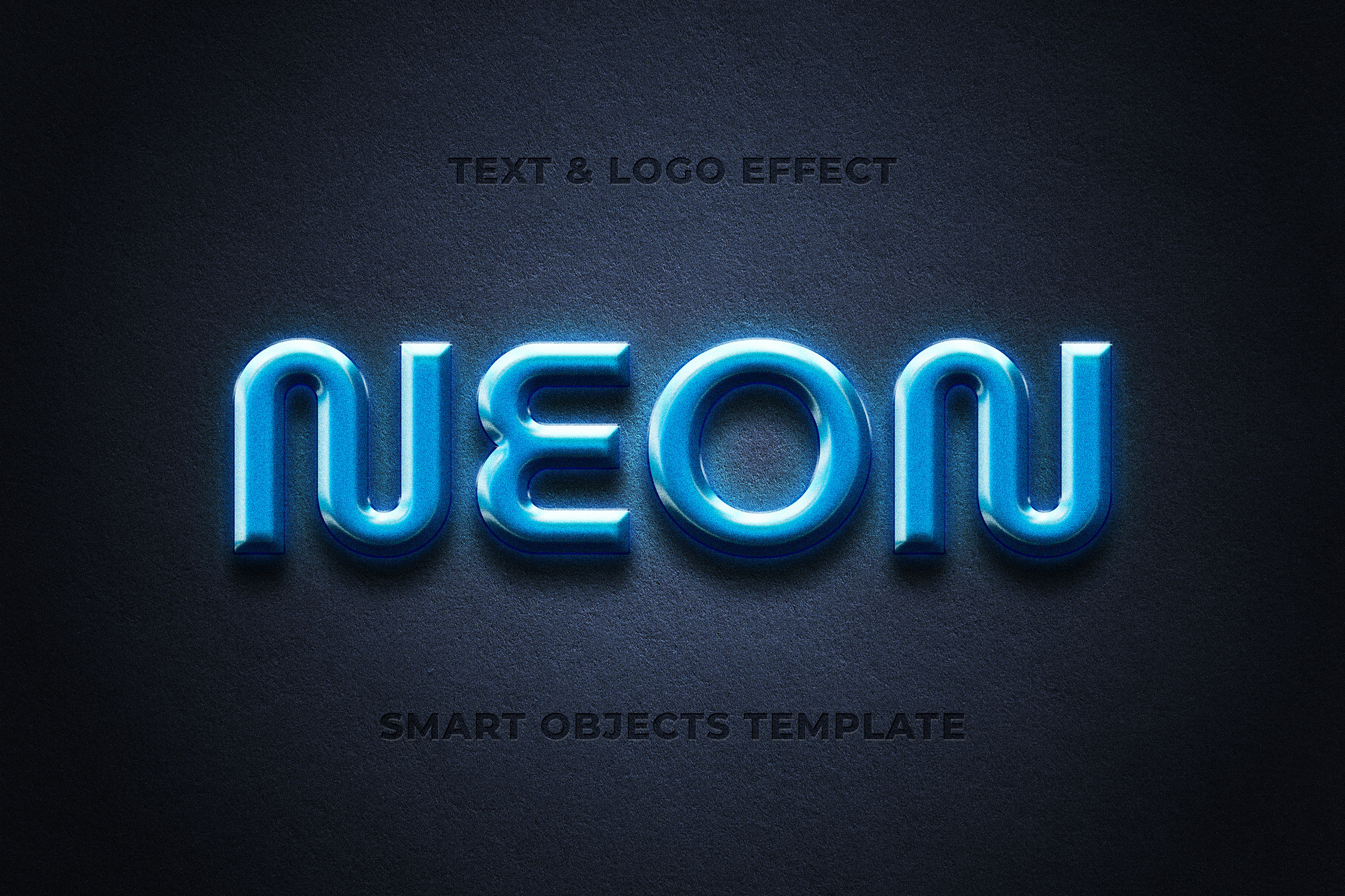 Blue Neon Glow Text & Logo Effect, a Layer Style Add-On by Design Squad