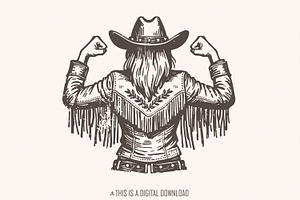 Empowered Cowgirl PNG, Strong, an Illustration by SharpMarketplace