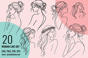 Woman Single Line Art Bundle