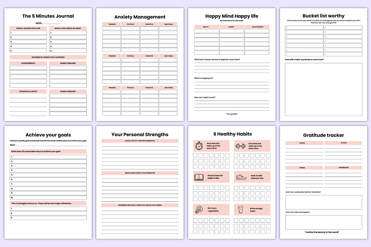 Printable Self-Care Journal Bundle, a Print Template by Mustafiz (Photo 8 of 9)