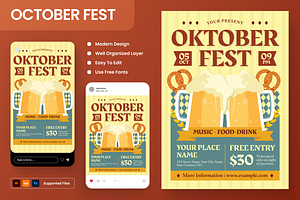 October Fest Flyer Set, a Flyer Template by Annora Studio