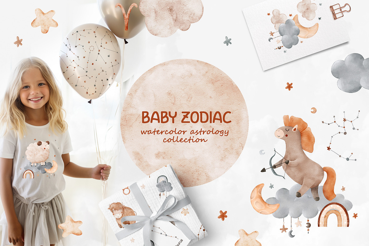 Baby Zodiac - astrology collection, a Decorative Illustration by Eva Gentle (Photo 1 of 10)