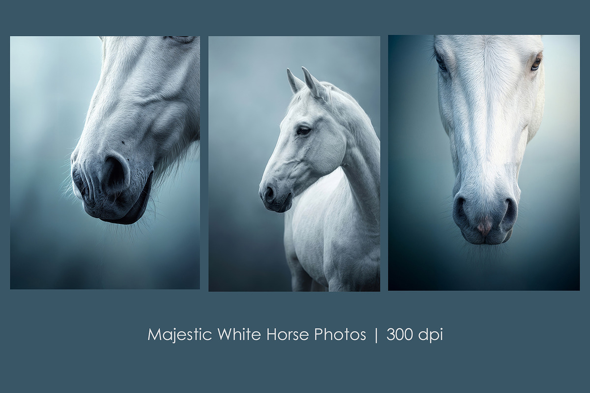 Majestic White Horse Photos, an Animal Illustration by StockVerse Creative (Photo 1 of 4)
