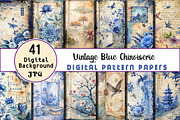 Vintage Blue Chinoiserie Digital, an Illustration by Wow Magic (Thumbnail 1 of 2)