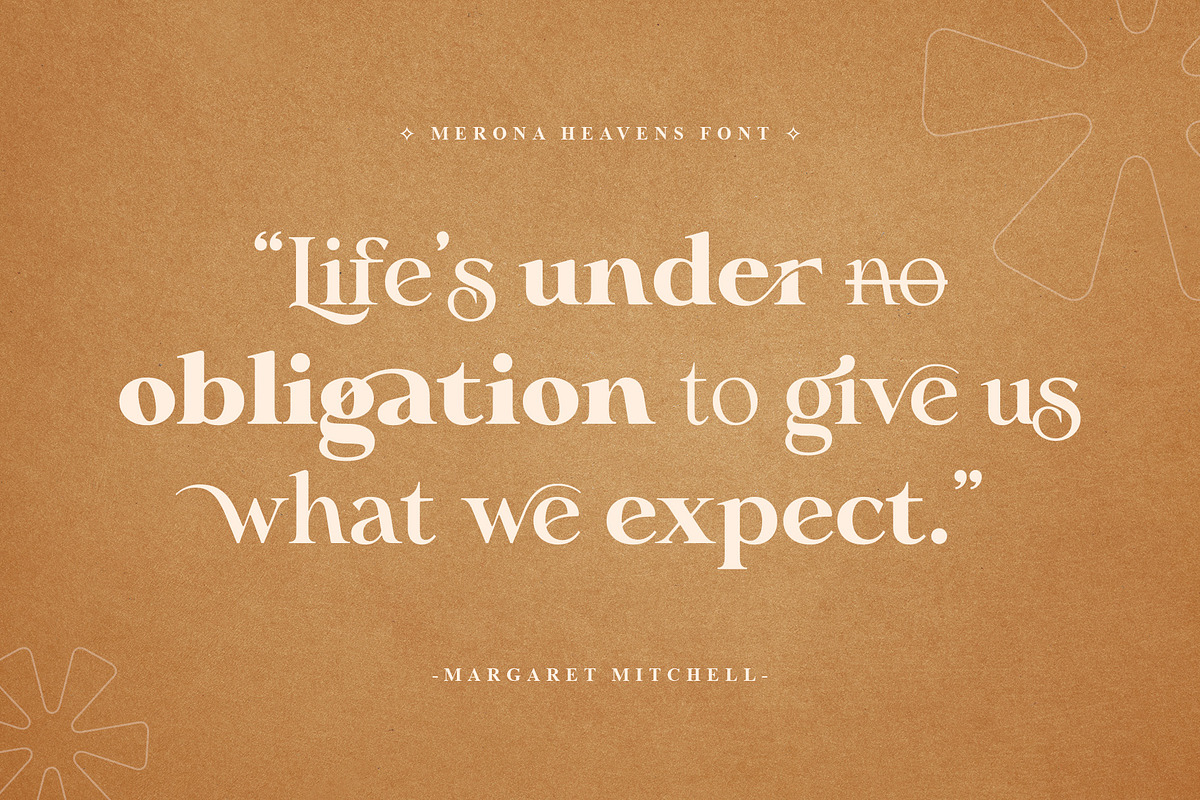 Merona Heavens Family | 9 Font Pack, a Serif Font by Krismagraph (Photo 9 of 15)