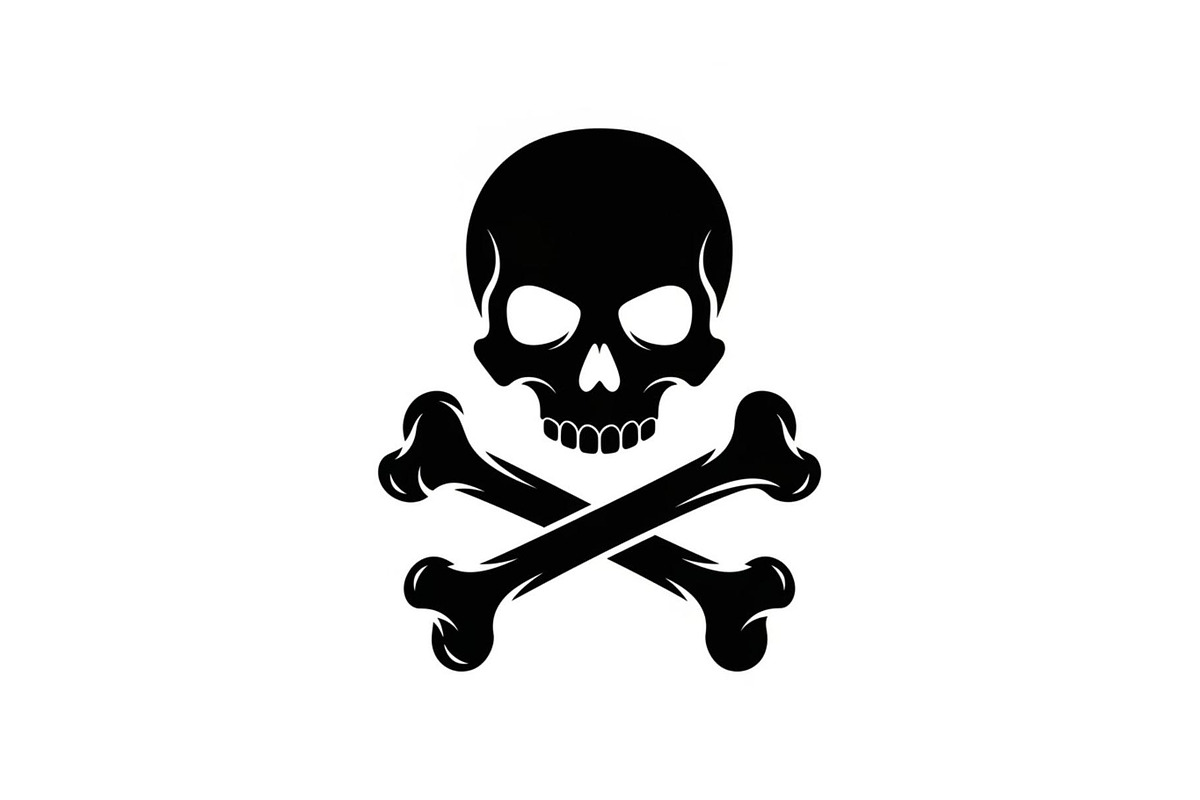 Skull & Crossbones Silhouette Vector, an Illustration by jahid234 (Photo 6 of 51)