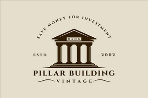 pillar building for bank logo vector, a Branding & Logo Template by zyxroun shop