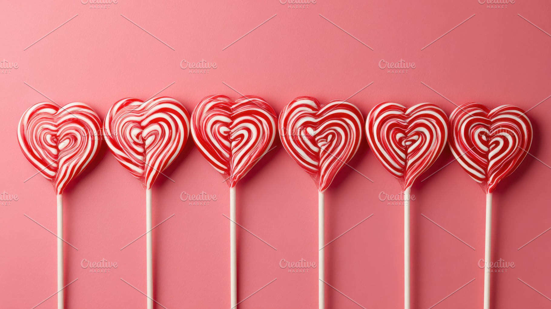 Heart-shaped candy on sticks, a Photo by Beautiful things