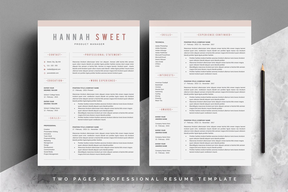 Word Resume Template, a Resume Template by White Graphic (Photo 2 of 4)