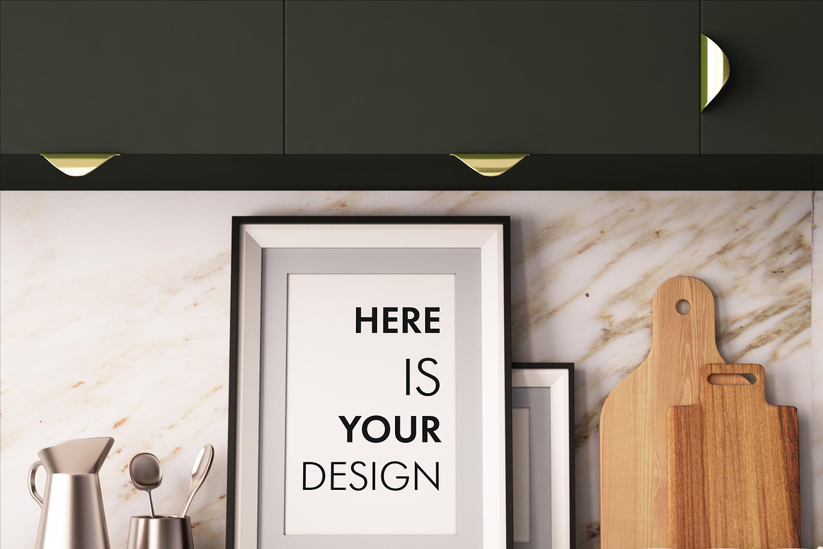 10 Mockups posters in the kitchen, a Print Template by FilL239 (Photo 10 of 11)